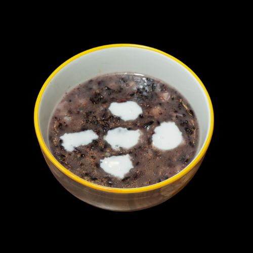 Black Sticky Rice Pudding with Taro